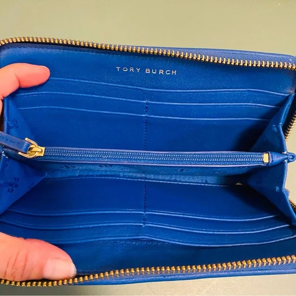 Tory Burch Gemini Link Royal Blue Continental Wallet